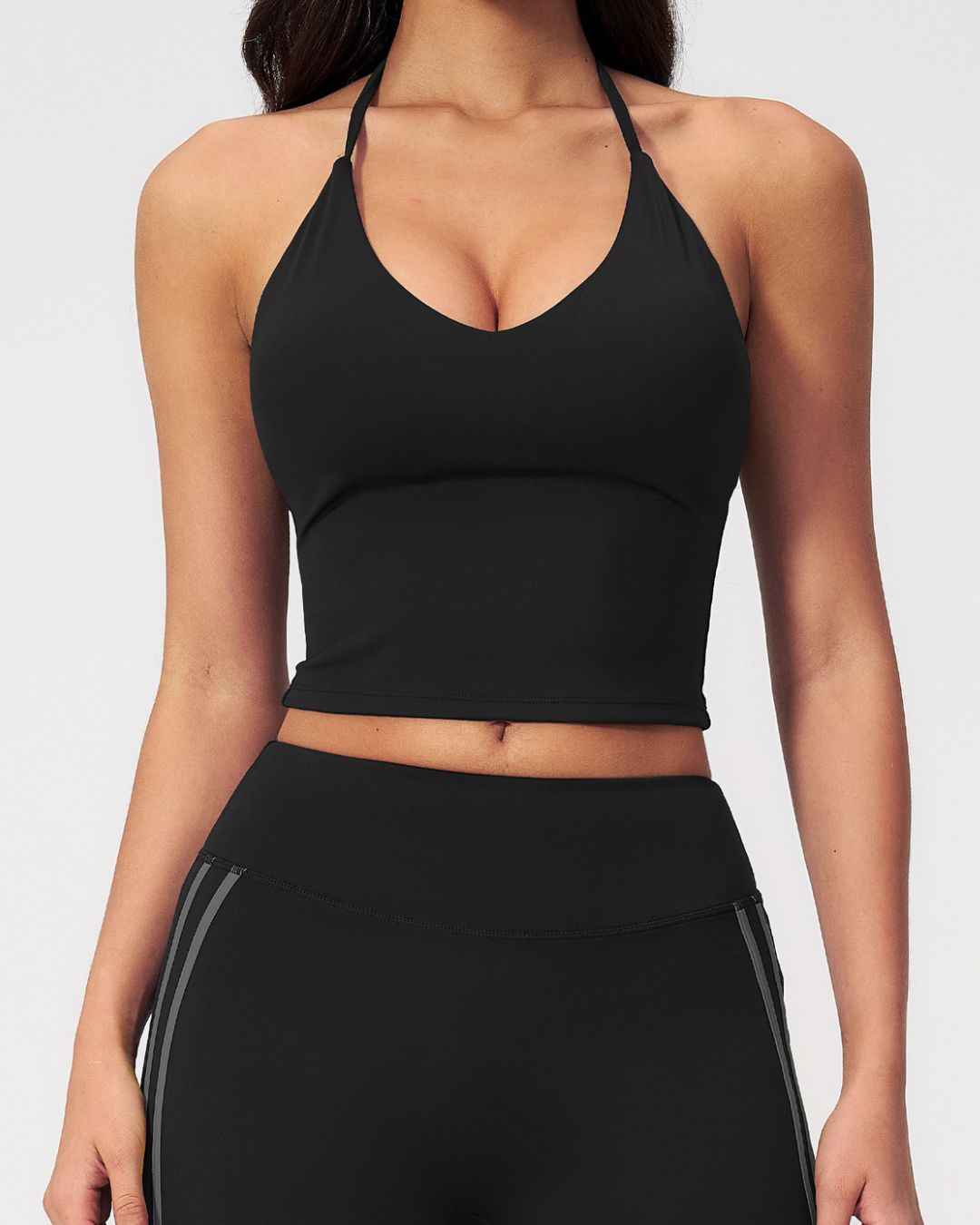 Vyla™ Halter V-Neck Sports Tank with Built-In Bra