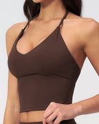 Vyla™ Halter V-Neck Sports Tank with Built-In Bra