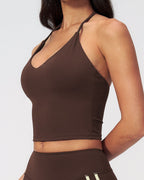 Vyla™ Halter V-Neck Sports Tank with Built-In Bra