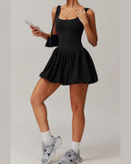 Vyla™ Athletic Tennis Dress with Built-In Bodysuit