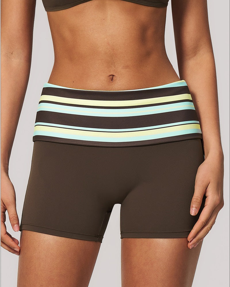 Vyla™ Contrast Panel Sculpting Workout Shorts