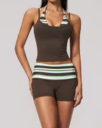 Vyla™ Contrast Panel Sculpting Workout Shorts