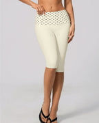 Vyla™ Contrast Polka Dot Foldover Waist Capri Leggings