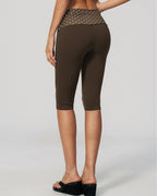 Vyla™ Contrast Polka Dot Foldover Waist Capri Leggings