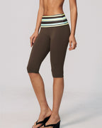 Vyla™ Contrast Polka Dot Foldover Waist Capri Leggings