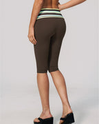Vyla™ Contrast Polka Dot Foldover Waist Capri Leggings