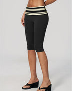 Vyla™ Contrast Polka Dot Foldover Waist Capri Leggings
