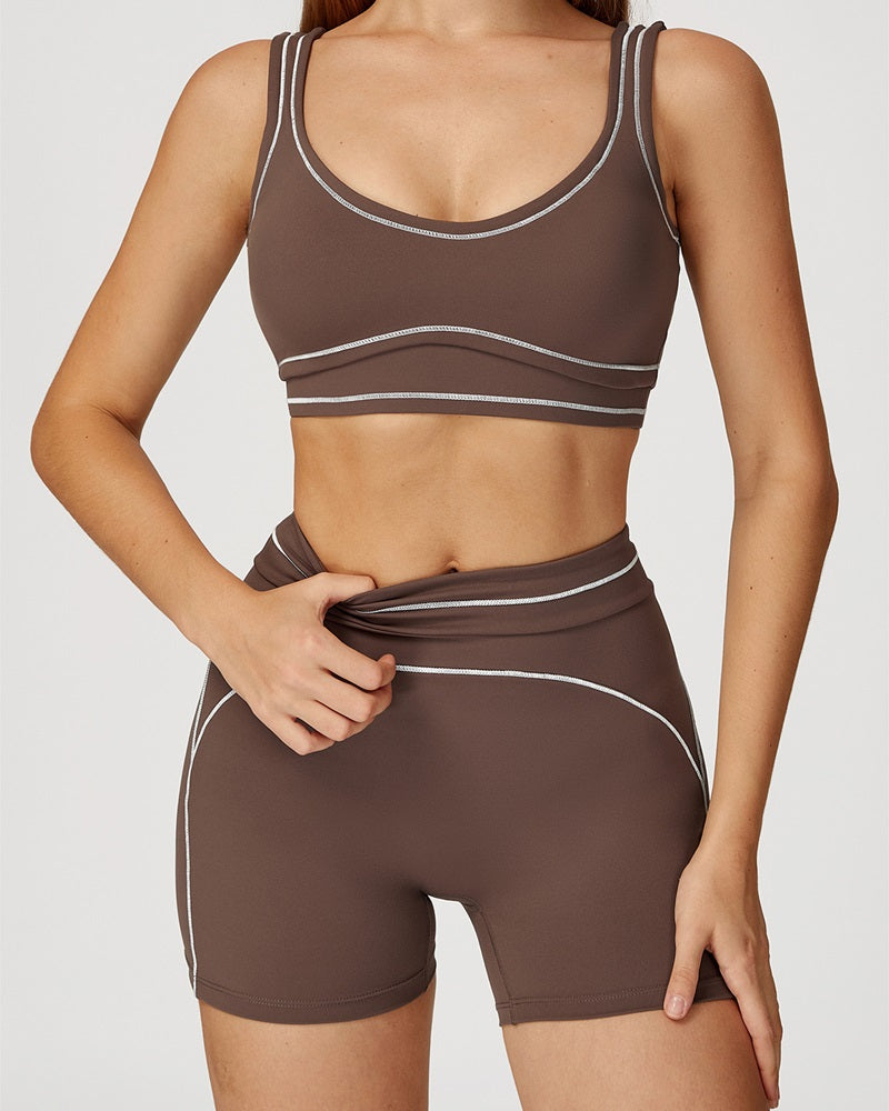 Vyla™ High-Waisted Contrast Trim Yoga Shorts