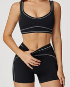 Vyla™ High-Waisted Contrast Trim Yoga Shorts