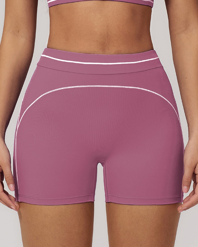 Vyla™ High-Waisted Contrast Trim Yoga Shorts