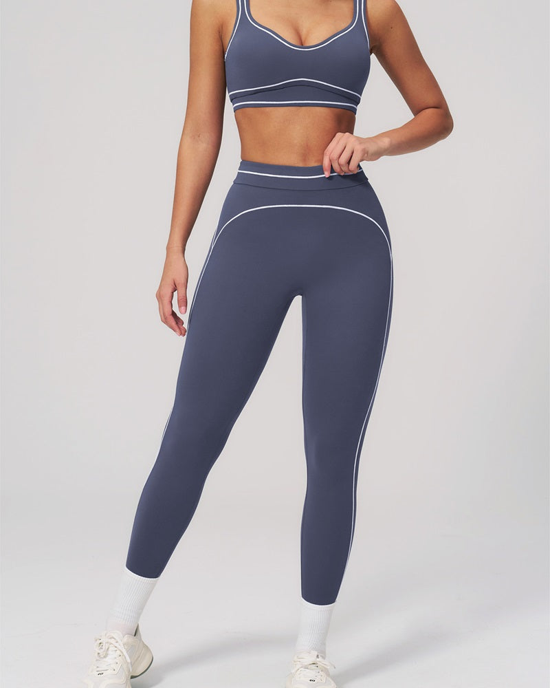 Vyla™ High-Waisted Contrast Trim Yoga Leggings