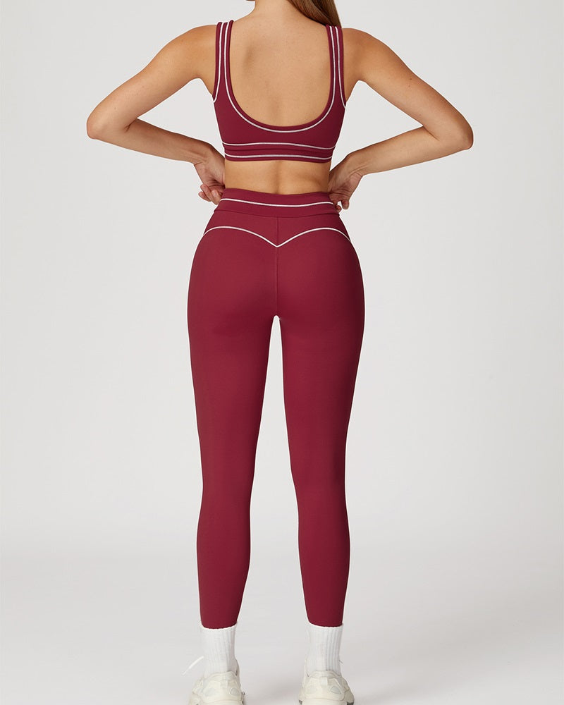Vyla™ High-Waisted Contrast Trim Yoga Leggings