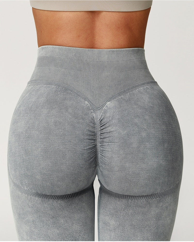 Vyla™ Washed High-Waisted Butt-Lifting Yoga Leggings