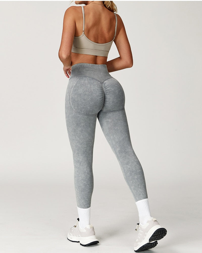 Vyla™ Washed High-Waisted Butt-Lifting Yoga Leggings