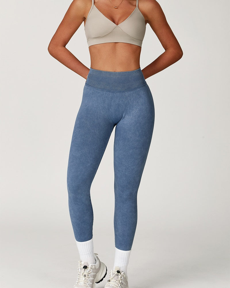 Vyla™ Washed High-Waisted Butt-Lifting Yoga Leggings