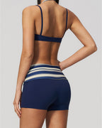Vyla™ Contrast Trim Strappy Back Halter Sports Bra