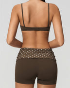 Vyla™ Contrast Trim Strappy Back Halter Sports Bra