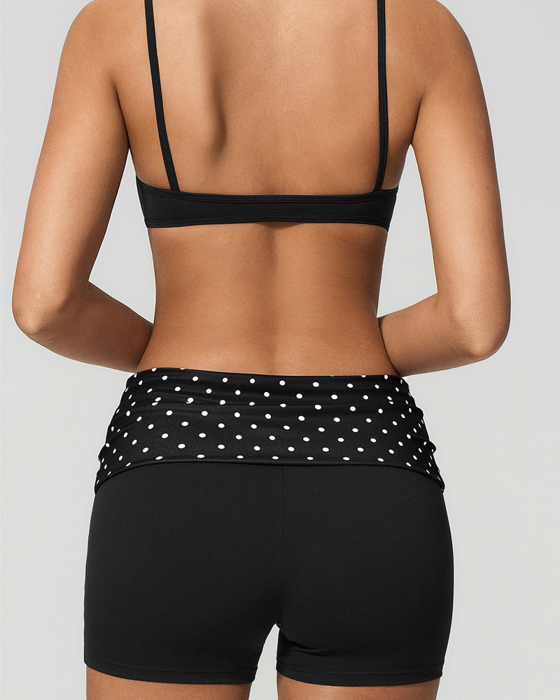 Vyla™ Contrast Trim Strappy Back Halter Sports Bra