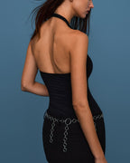 Vyla™ Deep Mesh V Halter Backless Top