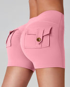Vyla™ Cargo Pocket Scrunch High-Waisted Yoga Shorts