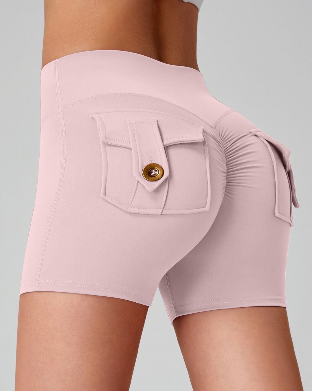 Vyla™ Cargo Pocket Scrunch High-Waisted Yoga Shorts