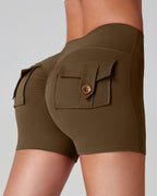 Vyla™ Cargo Pocket Scrunch High-Waisted Yoga Shorts