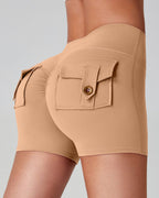 Vyla™ Cargo Pocket Scrunch High-Waisted Yoga Shorts