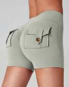 Vyla™ Cargo Pocket Scrunch High-Waisted Yoga Shorts