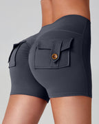 Vyla™ Cargo Pocket Scrunch High-Waisted Yoga Shorts