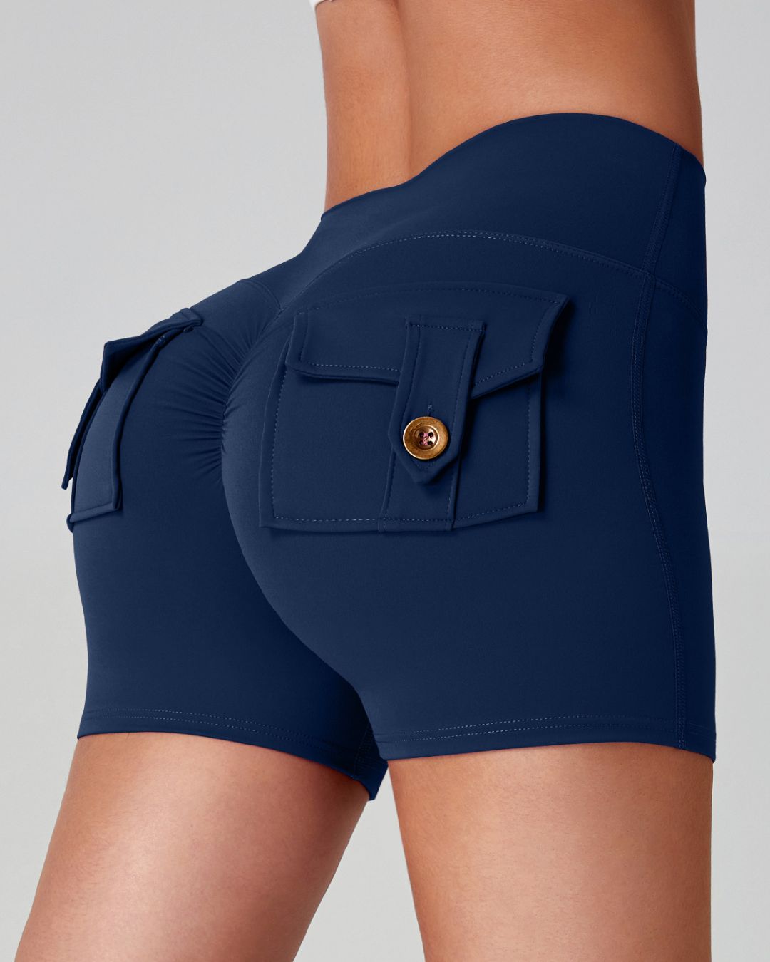 Vyla™ Cargo Pocket Scrunch High-Waisted Yoga Shorts