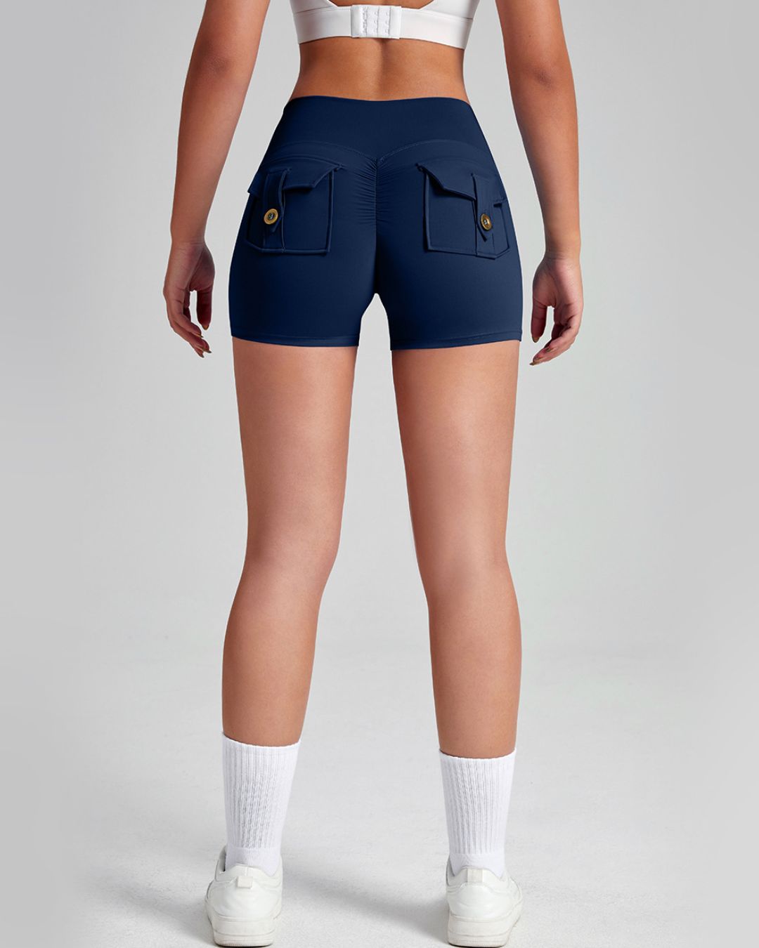 Vyla™ Cargo Pocket Scrunch High-Waisted Yoga Shorts