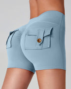 Vyla™ Cargo Pocket Scrunch High-Waisted Yoga Shorts