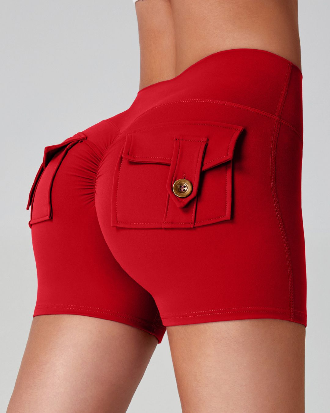 Vyla™ Cargo Pocket Scrunch High-Waisted Yoga Shorts