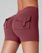Vyla™ Cargo Pocket Scrunch High-Waisted Yoga Shorts