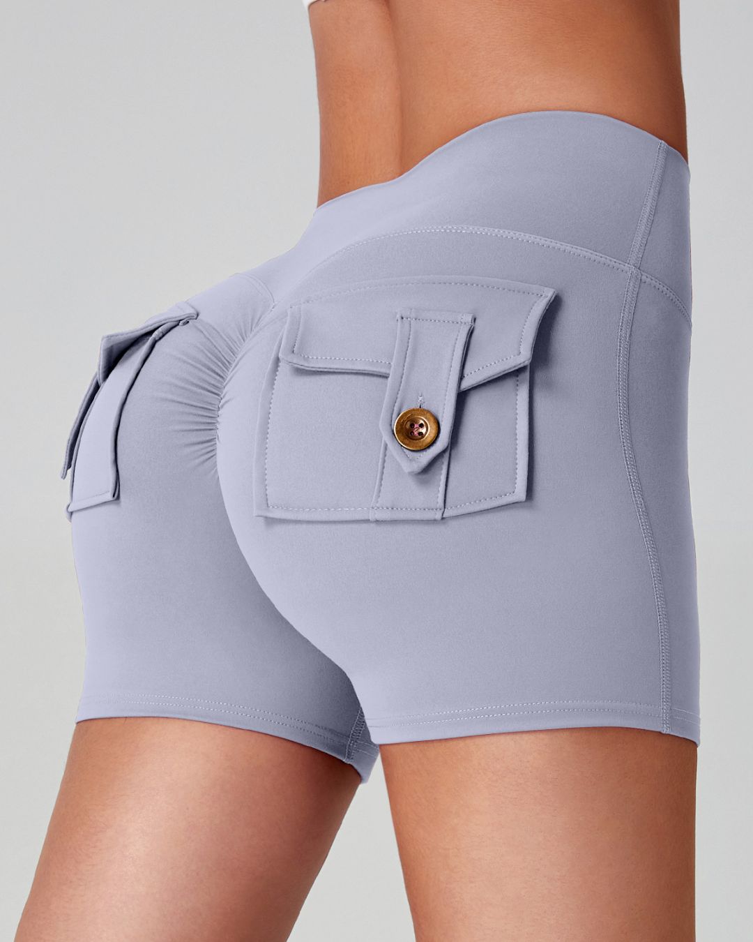 Vyla™ Cargo Pocket Scrunch High-Waisted Yoga Shorts