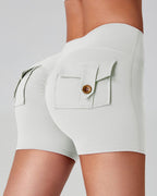 Vyla™ Cargo Pocket Scrunch High-Waisted Yoga Shorts