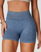 Vyla™ Seamless Washed High-Waisted Butt-Lifting Yoga Shorts