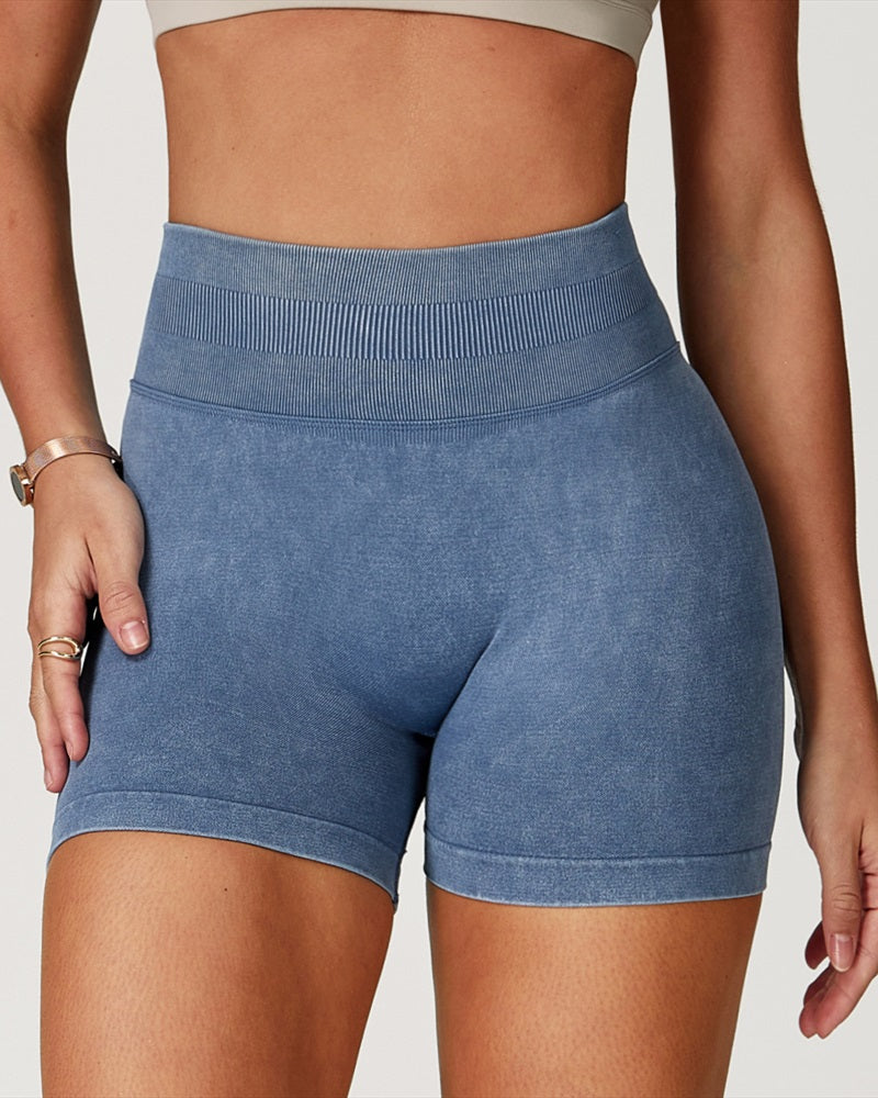 Vyla™ Seamless Washed High-Waisted Butt-Lifting Yoga Shorts