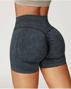 Vyla™ Seamless Washed High-Waisted Butt-Lifting Yoga Shorts