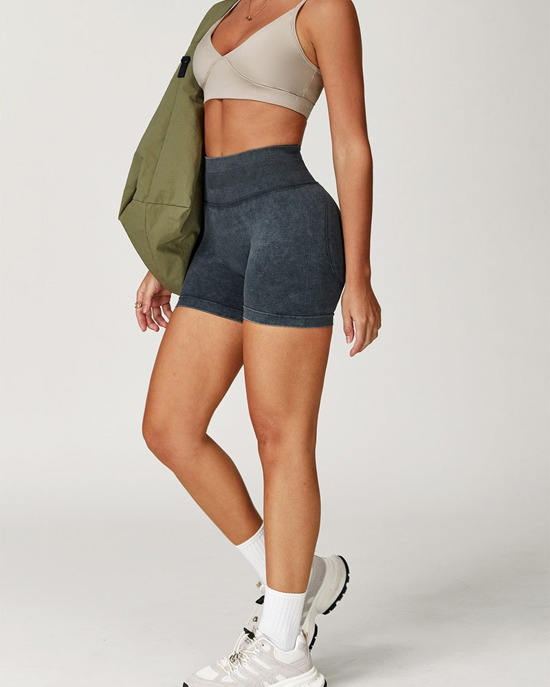 Vyla™ Seamless Washed High-Waisted Butt-Lifting Yoga Shorts