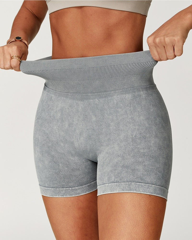 Vyla™ Seamless Washed High-Waisted Butt-Lifting Yoga Shorts