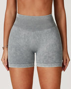 Vyla™ Seamless Washed High-Waisted Butt-Lifting Yoga Shorts