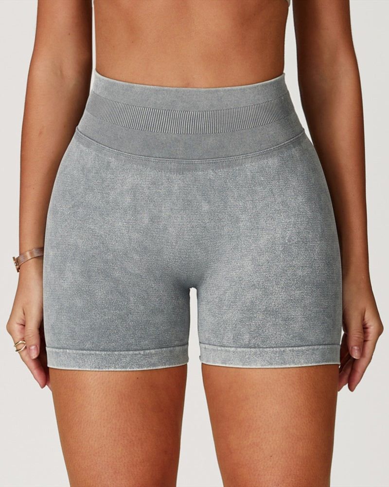 Vyla™ Seamless Washed High-Waisted Butt-Lifting Yoga Shorts