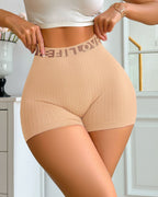 Vyla™ High-Waisted Letter Knit Athletic Shorts