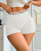 Vyla™ High-Waisted Letter Knit Athletic Shorts