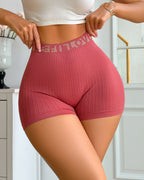 Vyla™ High-Waisted Letter Knit Athletic Shorts