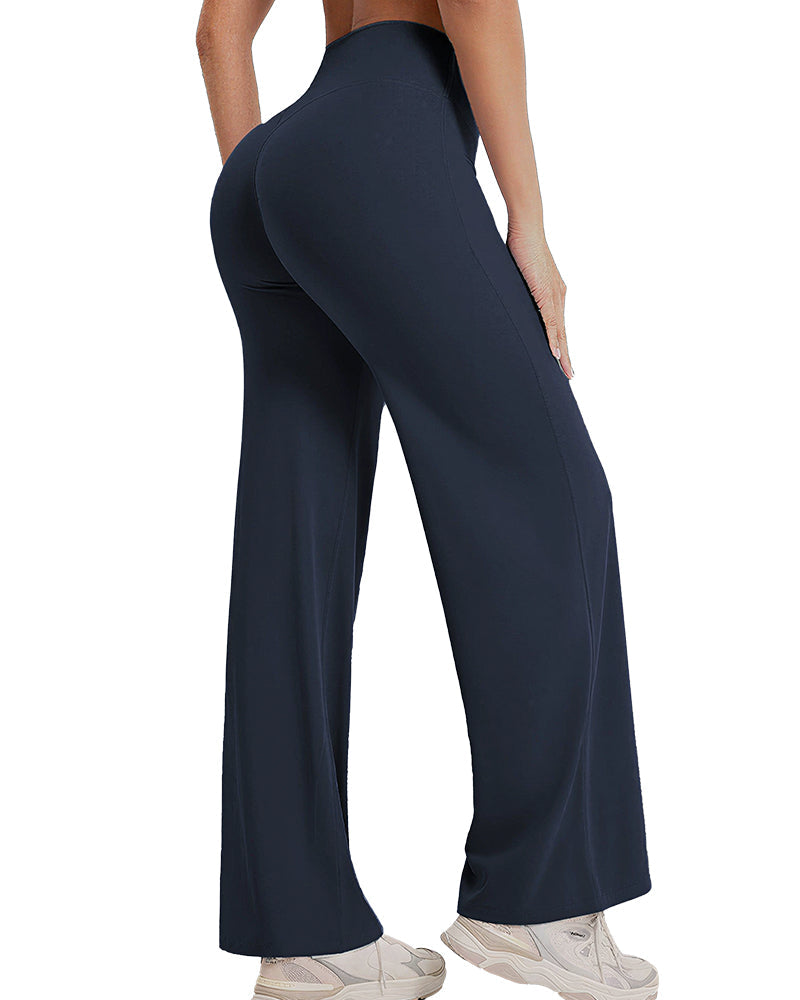 Vyla™ Breathable Ice Silk High-Waisted Straight Leg Yoga Pants
