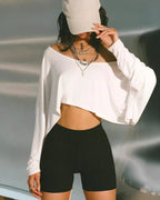 Vyla™ Streetwear Off-Shoulder Relaxed Cropped Top
