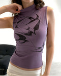 Vyla™ Swallow Mock Neck Sleeveless Knit Top