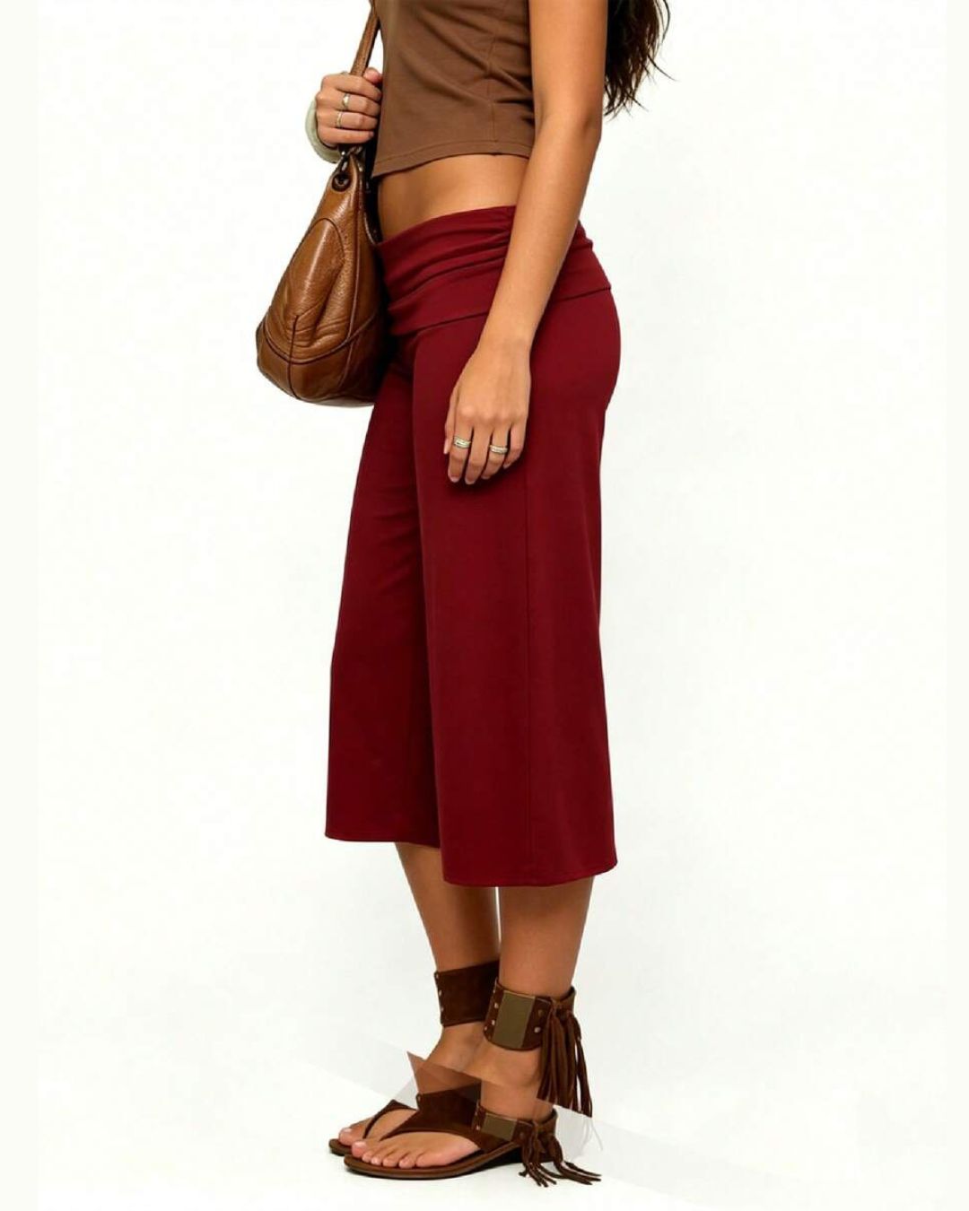 Vyla™ Fold-Over Waist Wide Leg Capris
